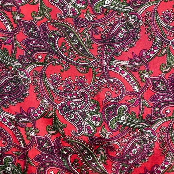 RAGA | Lasting Passion Red Paisley Print Wide Leg Satin Dress w Pockets - Picture 9 of 12